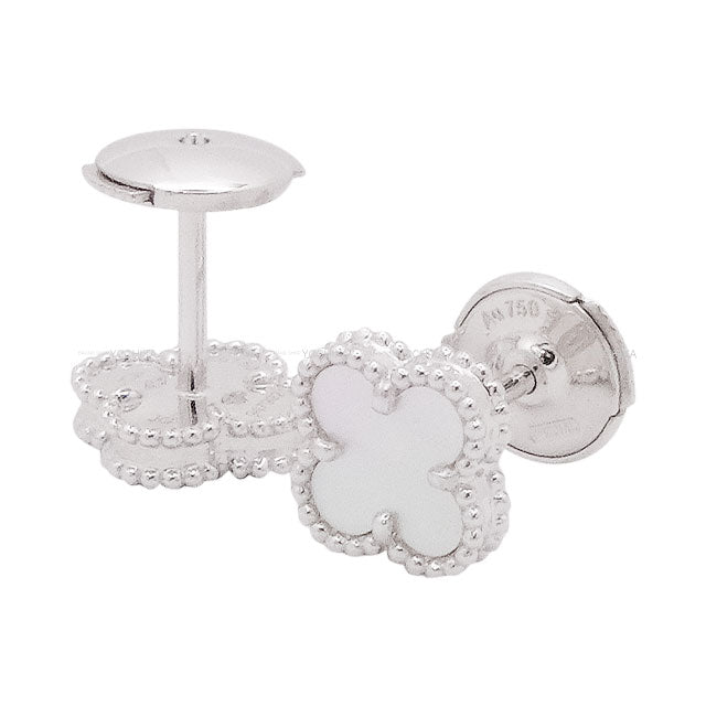 Van Cleef & Arpels pierced earring Sweet Alhambra K18WG/Mother of Pearl VCARG12000[EXCELLENT][Authentic]