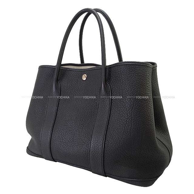 [Pre-loved] HERMES tote bag Garden Party 36 PM Noir (Black) Veau Negonda Silver HW Stamp D[LIKE NEW][Authentic]