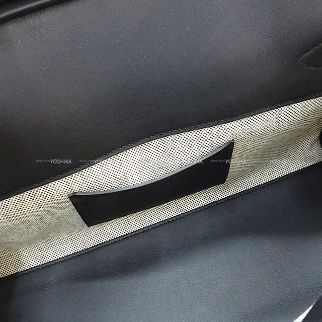 HERMES Shoulder bag Shoulder Birkin Light 29 Couverture Noir (Black)/Ecru/Bleu Zanzibar Toile/Swift Silver HW Stamp K[BRAND NEW][Authentic]