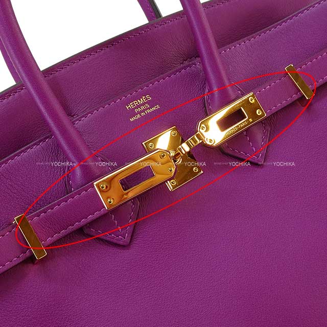 HERMES Handbag Birkin25 Anemone Veau Swift Gold HW Stamp Y[EXCELLENT][Authentic]