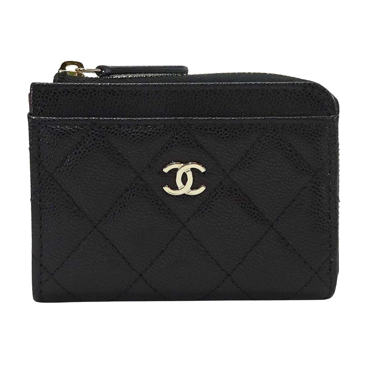 CHANEL card holder Fragment Mini Case Matelasse Coco Mark 3pocket Noir (Black)/Bordeaux Graind Calf(Caviarskin) Champagne Gold HW AP4893[BRAND NEW][Authentic]