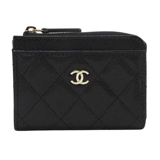CHANEL card holder Fragment Mini Case Matelasse Coco Mark 3pocket Noir (Black)/Bordeaux Graind Calf(Caviarskin) Champagne Gold HW AP4893[BRAND NEW][Authentic]