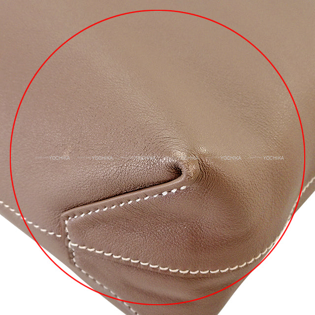 [Pre-loved] HERMES tote bag Double Sens 28 Etoupe/Lime Veau Sikkim Stamp □Q[USED SA][Authentic]
