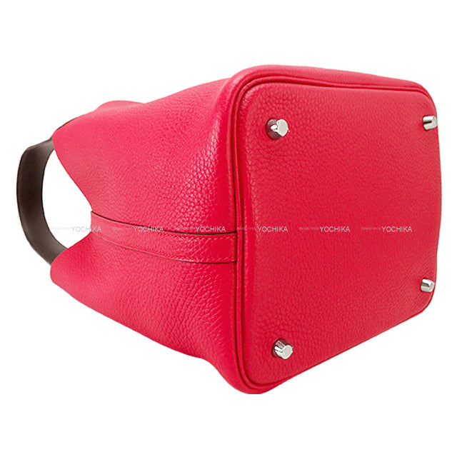 HERMES Handbag Picotin Lock 22 MM Eclat Framboise/Rouge Sellier Taurillon Clemence/Veau Swift Silver HW Stamp Z[ALMOST NEW][Authentic]