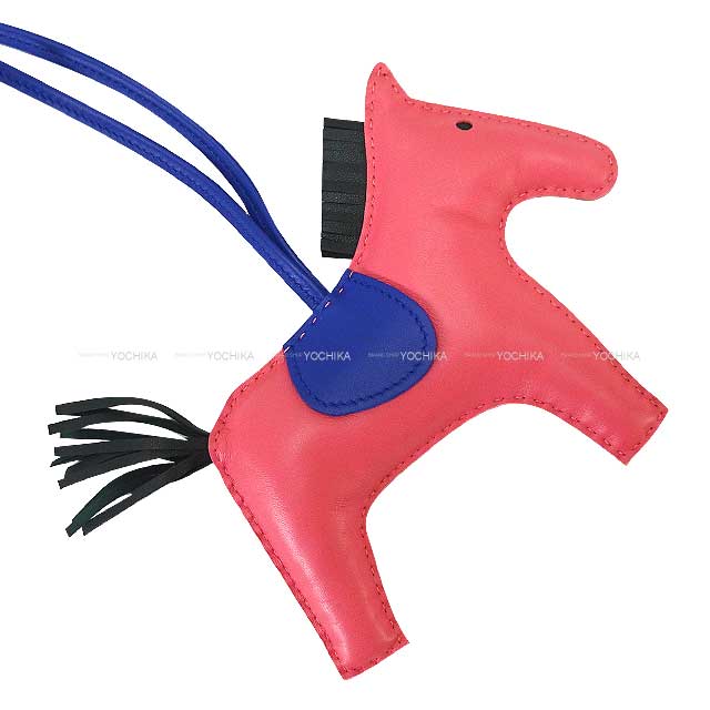 [Pre-loved] HERMES bag charm Rose Azalee/Bleu Electrique/Vert Cypress Agneau Milo Stamp A[LIKE NEW][Authentic]