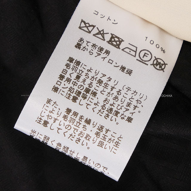 HERMES dress Shirt Dress Mosaic Motif Sellier Button With Belt Noir (Black) Cotton100% #40 Silver HW 5H0586DB[EXCELLENT][Authentic]