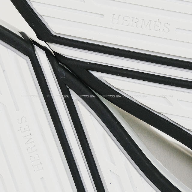 HERMES sneakers Women's Kid Blanc (White)/Noir (Black) Calf/Chevre Velour #37 3E0440DQ[BRAND NEW][Authentic]