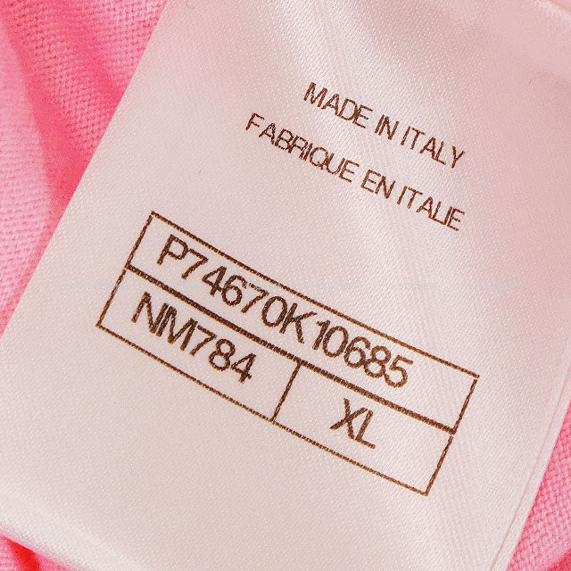 2023 CHANEL Short sleeve t shirt Tweed Logo Pink Pink Cotton #XL P74670[EXCELLENT][Authentic]