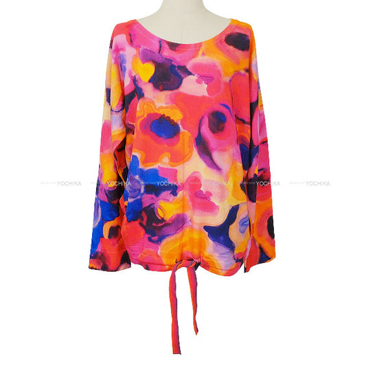 2025 SS CHANEL Knit Long sleeve Camelia Coco mark Drawstring Multicolor Cashmere #40 P51333[EXCELLENT][Authentic]