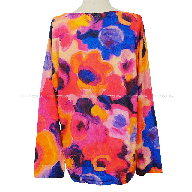 2025 SS CHANEL Knit Long sleeve Camelia Coco mark Drawstring Multicolor Cashmere #40 P51333[EXCELLENT][Authentic]