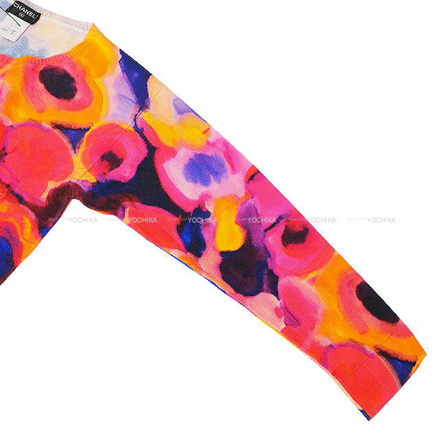 2025 SS CHANEL Knit Long sleeve Camelia Coco mark Drawstring Multicolor Cashmere #40 P51333[EXCELLENT][Authentic]