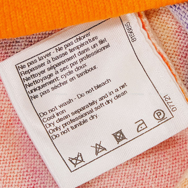 2025 SS CHANEL Knit Long sleeve Camelia Coco mark Drawstring Multicolor Cashmere #40 P51333[EXCELLENT][Authentic]