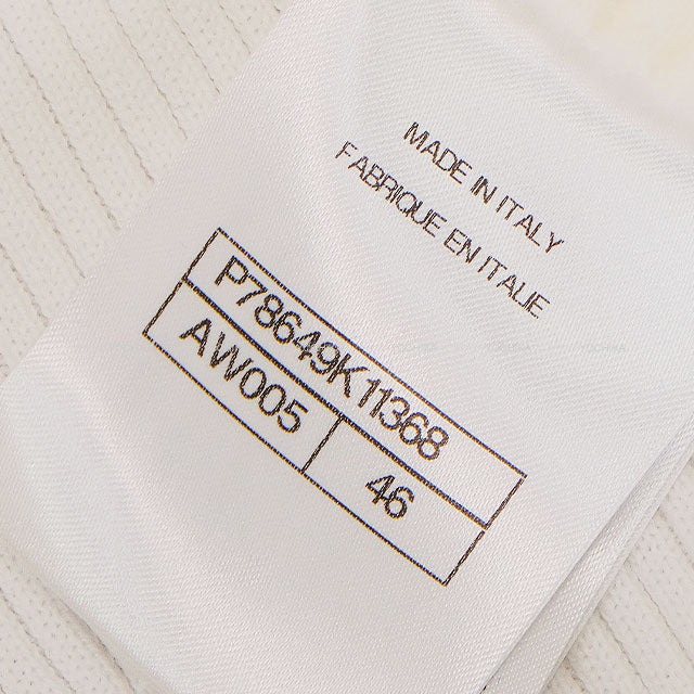 2024 Cruise CHANEL Knit Front Zip Rib Coco mark Hood 3/4 sleeve Blanc (White) Cotton /Viscose/Polyester #46 P78649[BRAND NEW][Authentic]