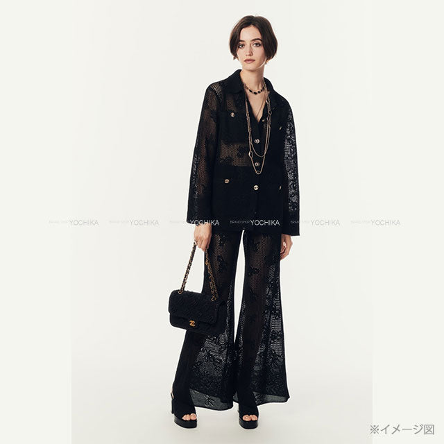 2024 SS CHANEL Jacket COCO Button Rhinestone Mesh Noir (Black) Reyon /Paper #40 P76912[BRAND NEW][Authentic]