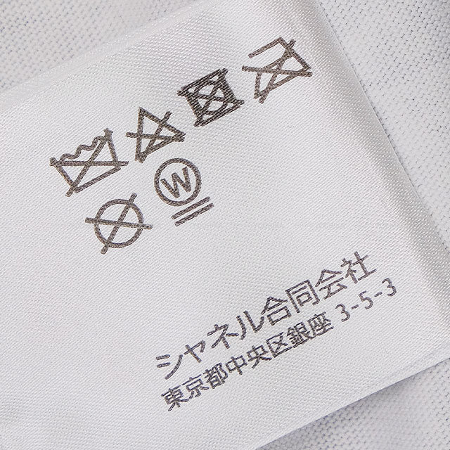 2024 SS CHANEL Short sleeve t shirt Coco mark Camelia Tweed Print Blanc (White)/Noir (Black)//Pink Cotton ♯L P77172[EXCELLENT][Authentic]