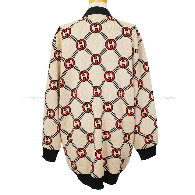 GUCCI Cardigan Reversible Interlocking GG Noir (Black)/Beige Wool/Polyurethane ♯L 678308[EXCELLENT][Authentic]