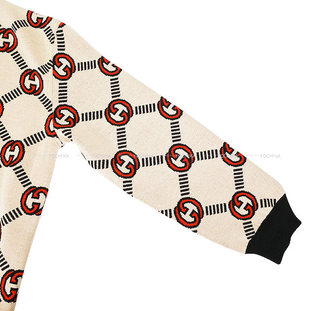 GUCCI Cardigan Reversible Interlocking GG Noir (Black)/Beige Wool/Polyurethane ♯L 678308[EXCELLENT][Authentic]