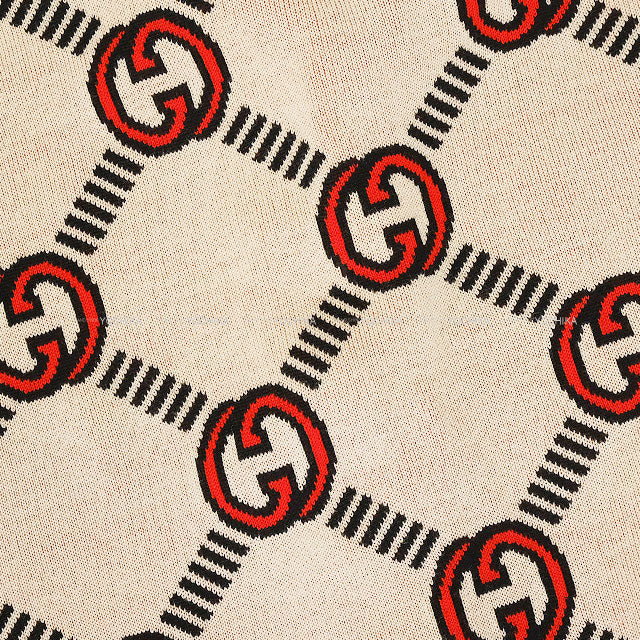 GUCCI Cardigan Reversible Interlocking GG Noir (Black)/Beige Wool/Polyurethane ♯L 678308[EXCELLENT][Authentic]