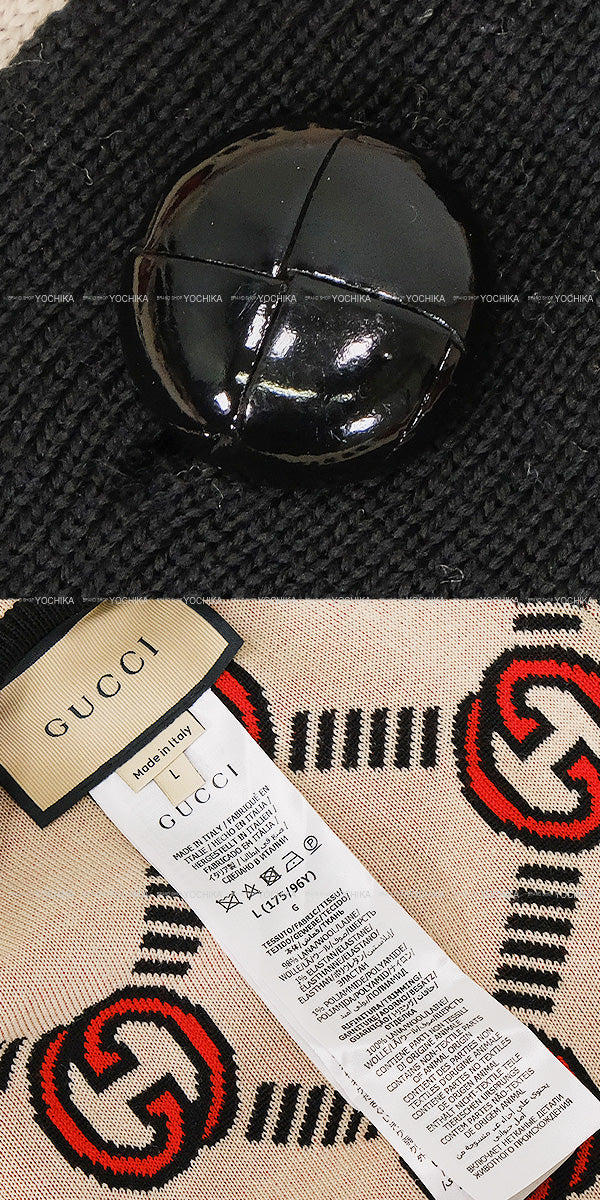 GUCCI Cardigan Reversible Interlocking GG Noir (Black)/Beige Wool/Polyurethane ♯L 678308[EXCELLENT][Authentic]