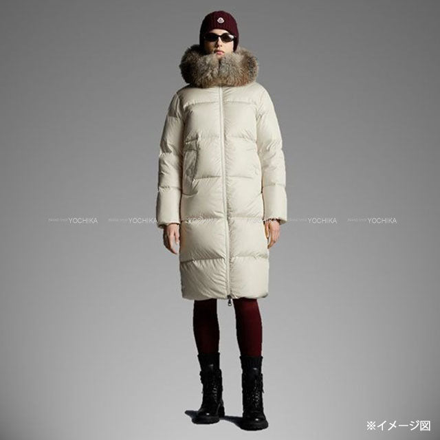 2022 AW MONCLER Down Long Coat Marrionnier with fur Blanc (White) Nylon ♯3[EXCELLENT][Authentic]