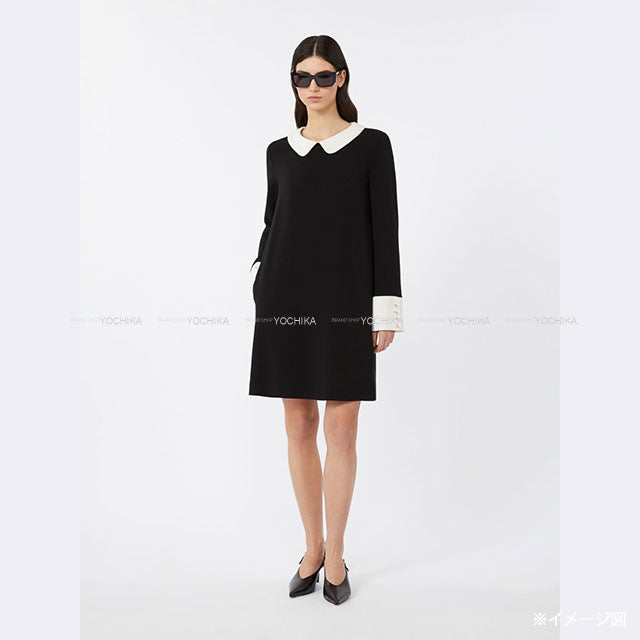 MAX MARA One‐piece dress GOLFO Cady dress Noir (Black)/Blanc (White) Triacetate/Polyester ♯44 6226015106001[BRAND NEW][Authentic]
