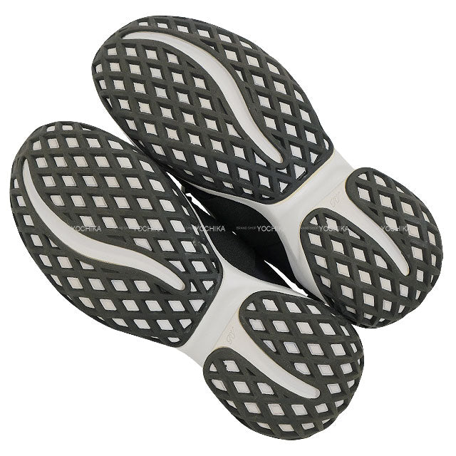 ROGER VIVIER sneakers Viv' Run Strass Buckle Noir (Black)/Blanc (White) Fabric ♯36.5[ALMOST NEW][Authentic]