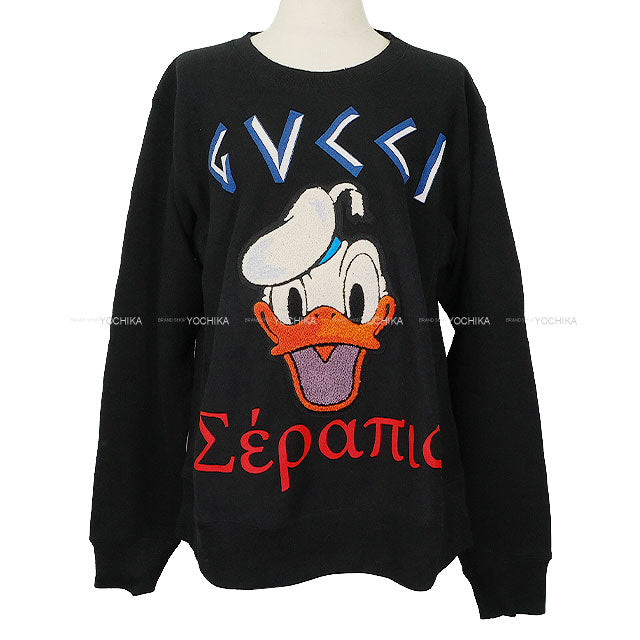 2021 AW GUCCI Sweat Disney Donald Duck Noir (Black) Cotton ♯XL 462018[EXCELLENT][Authentic]