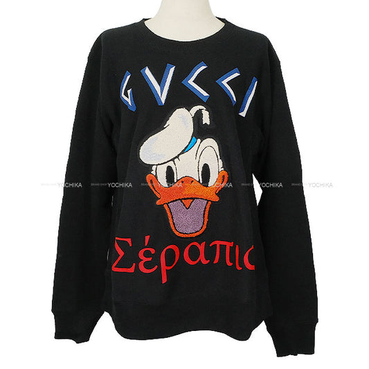 2021 AW GUCCI Sweat Disney Donald Duck Noir (Black) Cotton ♯XL 462018[EXCELLENT][Authentic]