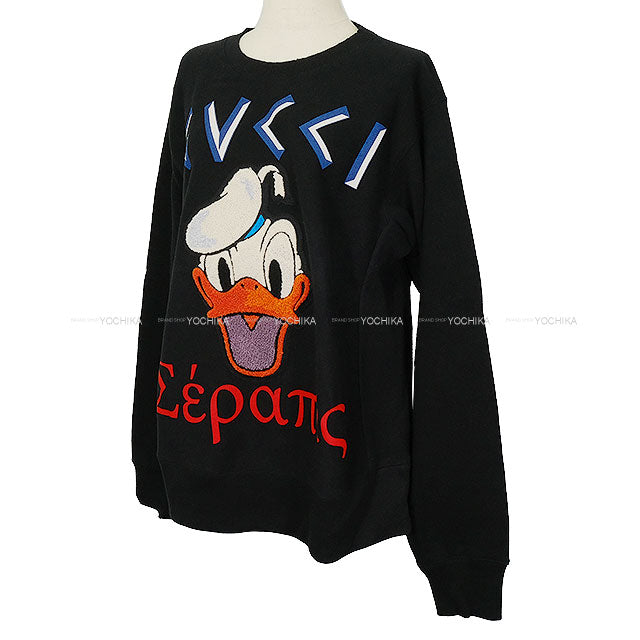 2021 AW GUCCI Sweat Disney Donald Duck Noir (Black) Cotton ♯XL 462018[EXCELLENT][Authentic]