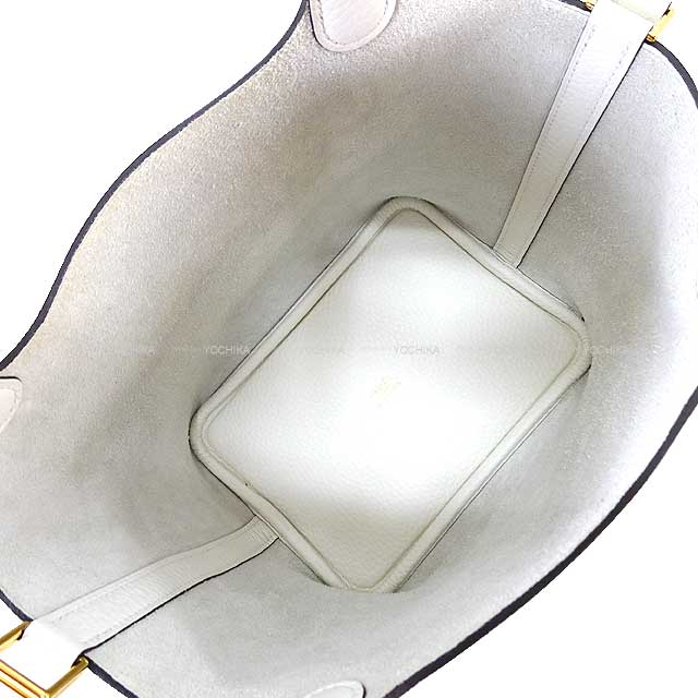 HERMES Handbag Picotin Lock 18 PM New White Taurillon Clemence Gold HW Stamp W[EXCELLENT][Authentic]