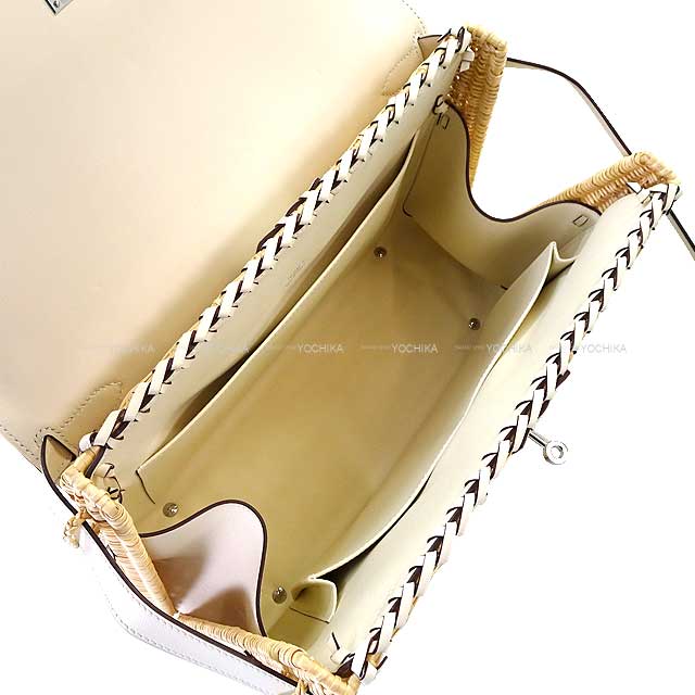 HERMES Shoulder bag Kelly35 Picnic Nata Veau Swift /Rattan Silver HW Stamp W[EXCELLENT][Authentic]