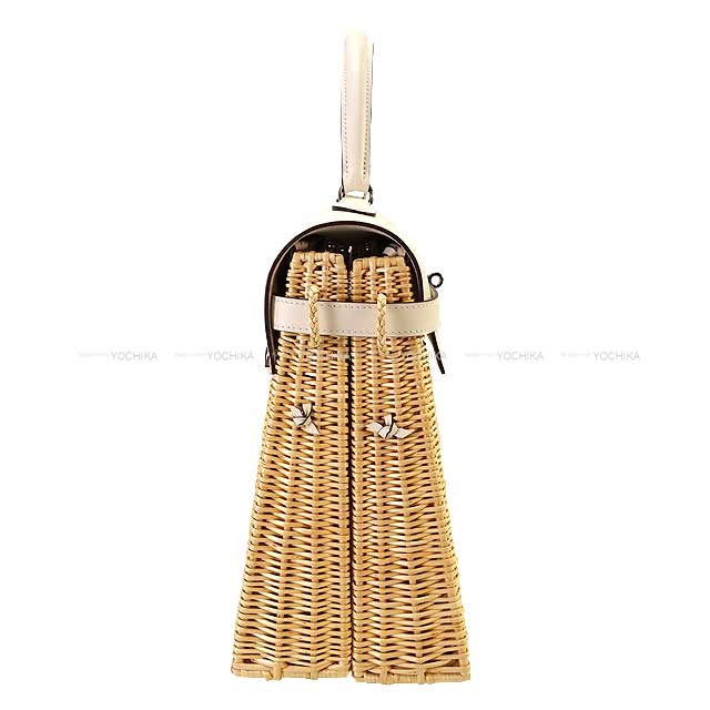 HERMES Shoulder bag Kelly35 Picnic Nata Veau Swift /Rattan Silver HW Stamp W[EXCELLENT][Authentic]