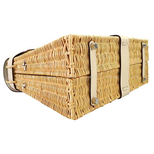 HERMES Shoulder bag Kelly35 Picnic Nata Veau Swift /Rattan Silver HW Stamp W[EXCELLENT][Authentic]