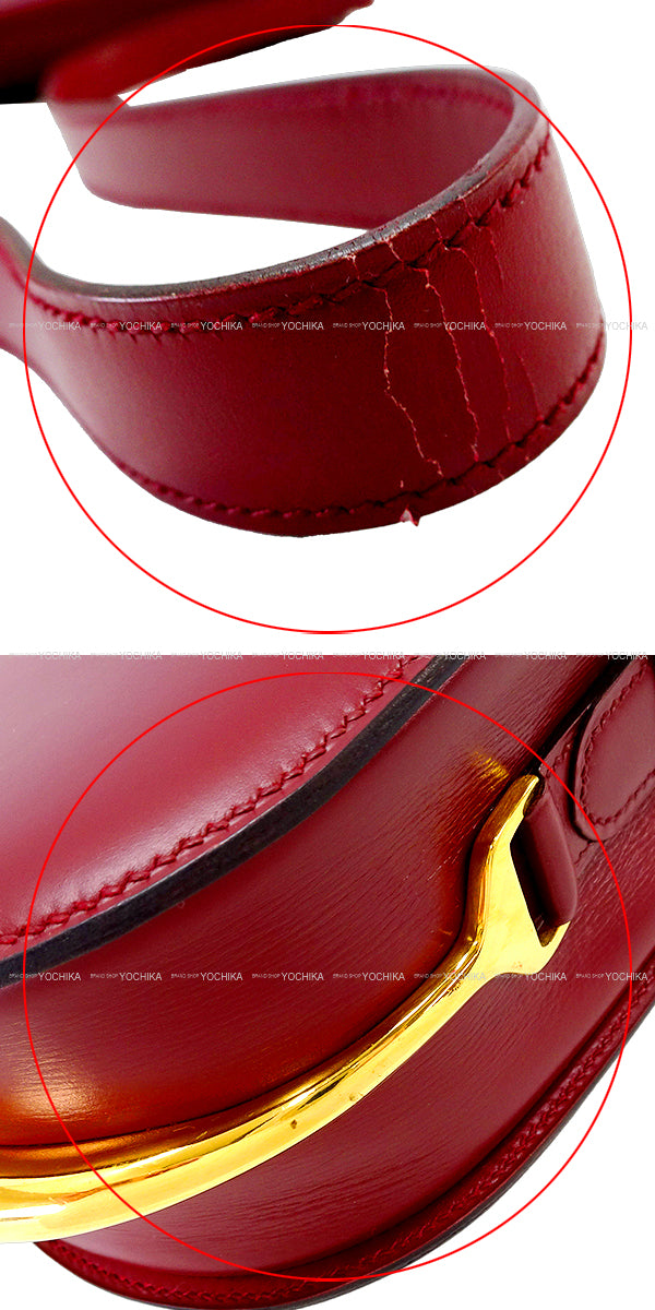 [Pre-loved] HERMES Shoulder bag Passquide Rouge H Box Calf Gold HW[USED A][Authentic]