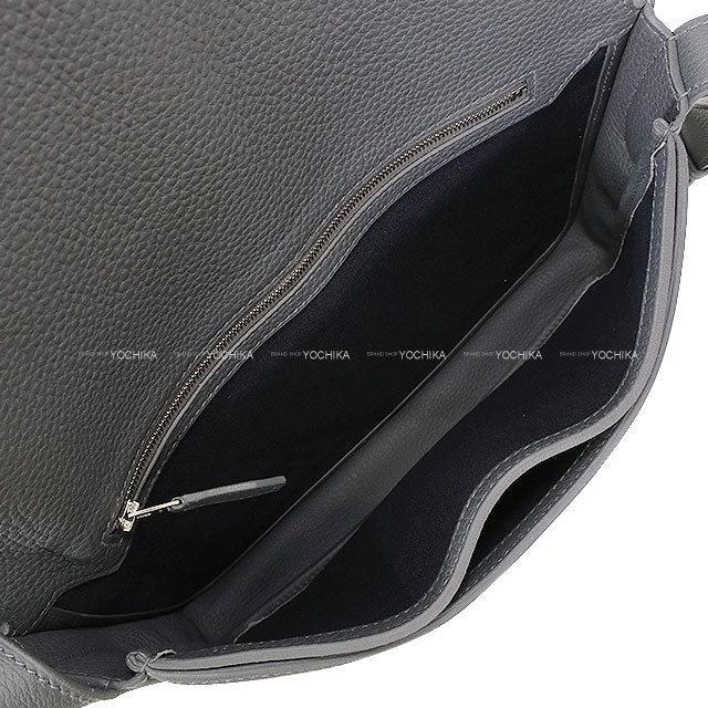 HERMES Shoulder bag Steve Light Junior Ardoise Veau Togo Silver HW Stamp W[EXCELLENT][Authentic]