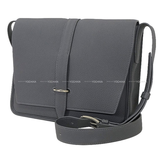 HERMES Shoulder bag Steve Light Junior Ardoise Veau Togo Silver HW Stamp W[EXCELLENT][Authentic]