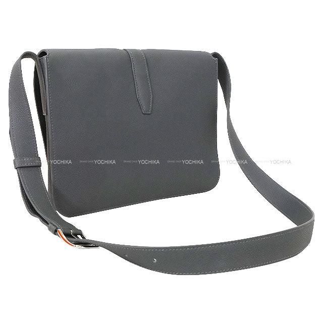 HERMES Shoulder bag Steve Light Junior Ardoise Veau Togo Silver HW Stamp W[EXCELLENT][Authentic]