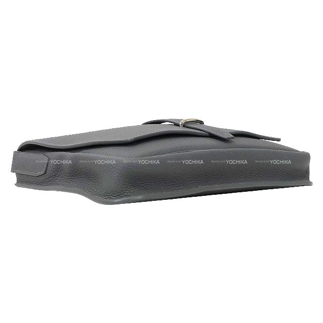 HERMES Shoulder bag Steve Light Junior Ardoise Veau Togo Silver HW Stamp W[EXCELLENT][Authentic]