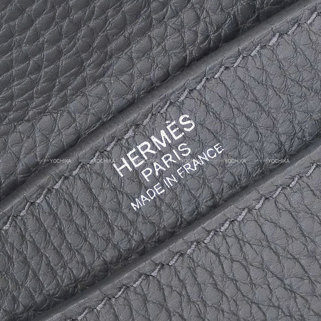 HERMES Shoulder bag Steve Light Junior Ardoise Veau Togo Silver HW Stamp W[EXCELLENT][Authentic]