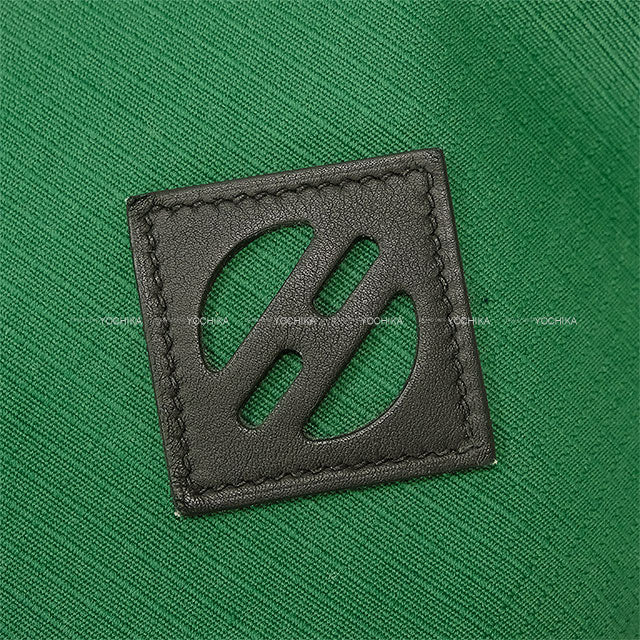 [Pre-loved] HERMES Backpack/daypack/Ruck sack Allback T＆C Vert Moyen/Noir (Black) Toile Bivouac canvas Silver HW Stamp U[USED SA][Authentic]