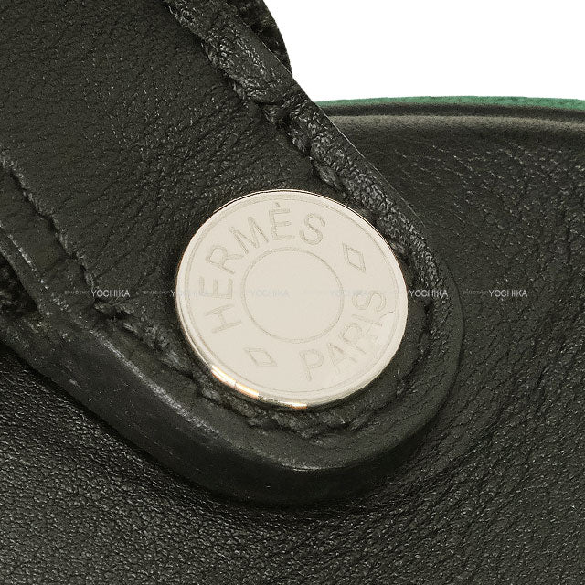 [Pre-loved] HERMES Backpack/daypack/Ruck sack Allback T＆C Vert Moyen/Noir (Black) Toile Bivouac canvas Silver HW Stamp U[USED SA][Authentic]