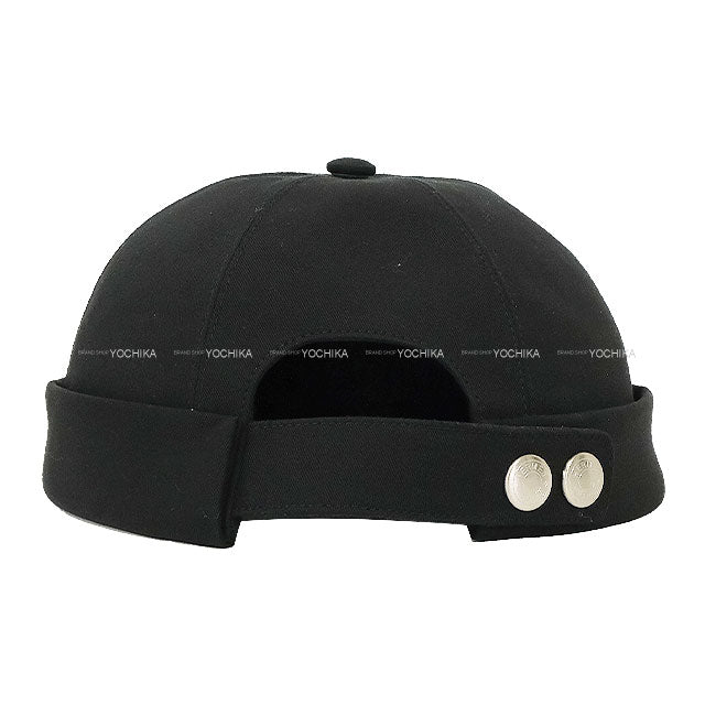 HERMES beret Beret Hector Clou de Selle Noir (Black) Cotton100%[EXCELLENT][Authentic]