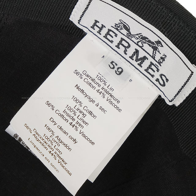 HERMES beret Beret Hector Clou de Selle Noir (Black) Cotton100%[EXCELLENT][Authentic]