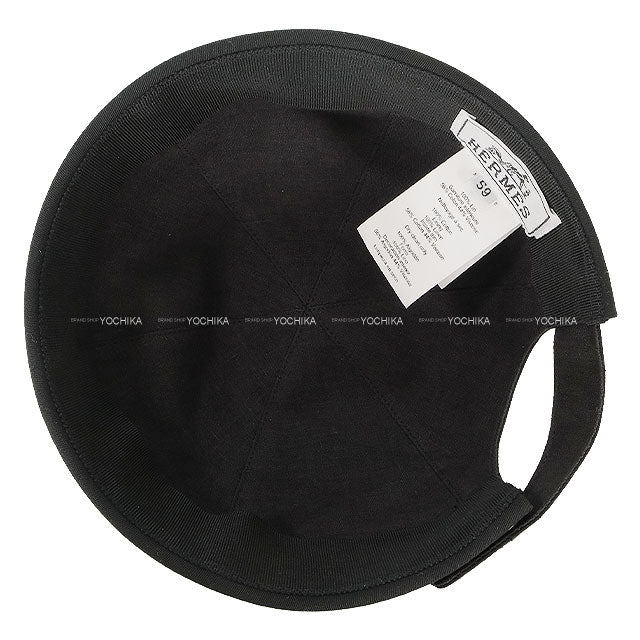 HERMES beret Beret Hector Clou de Selle Noir (Black) Cotton100%[EXCELLENT][Authentic]