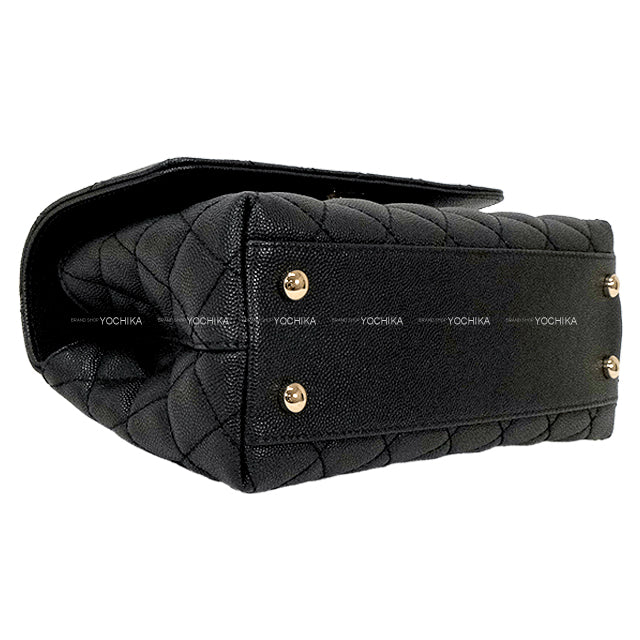 CHANEL Shoulder bag Matelasse COCO Handle Top Handle XS 24 chain Noir (Black)/Bordeaux Graind Calf(Caviarskin) Champagne Gold HW A92990[EXCELLENT][Authentic]