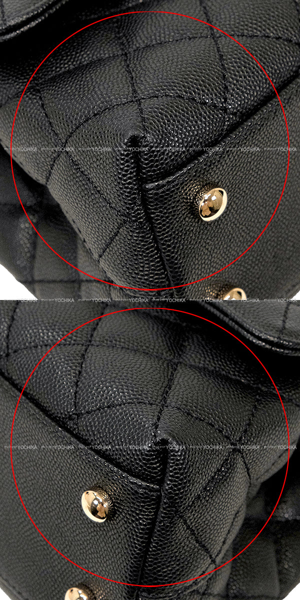 CHANEL Shoulder bag Matelasse COCO Handle Top Handle XS 24 chain Noir (Black)/Bordeaux Graind Calf(Caviarskin) Champagne Gold HW A92990[EXCELLENT][Authentic]