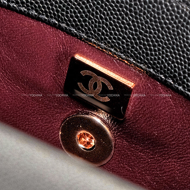 CHANEL Shoulder bag Matelasse COCO Handle Top Handle XS 24 chain Noir (Black)/Bordeaux Graind Calf(Caviarskin) Champagne Gold HW A92990[EXCELLENT][Authentic]