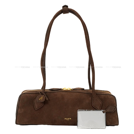 ALAIA Shoulder bag Nubuck Medium LETECKEL Brown Calf Leather Gold HW AA1S06033CA214-731[BRAND NEW][Authentic]