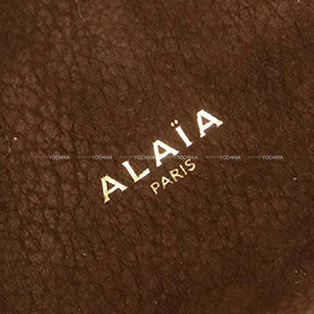 ALAIA Shoulder bag Nubuck Medium LETECKEL Brown Calf Leather Gold HW AA1S06033CA214-731[BRAND NEW][Authentic]