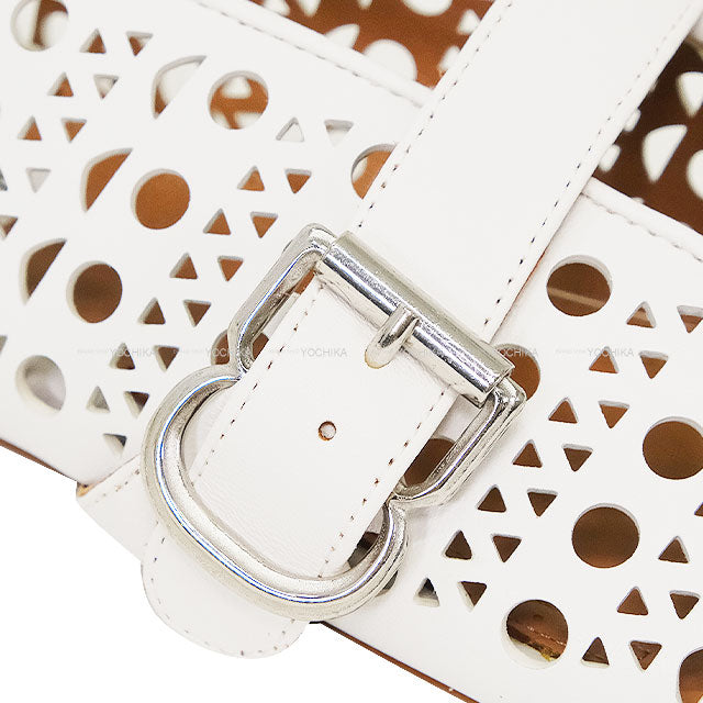 ALAIA ballet shoes(flat shoes) Flat Shoes Vienne Ballerina Blanc (White) Lambskin/Zamak #38 Silver HW AA3A029CK216-020[EXCELLENT][Authentic]